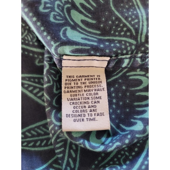 Reyn Sooper Men's Blue Floral Hawaiian Short-Sleeve Button-Up Shirt Size L - Picture 9 of 14